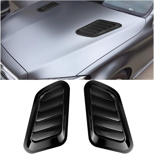 Blilo Car Hood Vents, 2PCS Universal Air Vents for Scoop, Bonnet Vent Intake Trim Cover (Black)