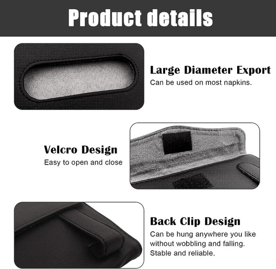 Car Accessories Interior, 4 Pack Car Accessories Include 1 Car Tissue Holder, 1 Car Sunglasses Holder, 2 Car Seat Headrest Hook, Christmas Automotive Car Essentials for Car Sun Visor （Black）