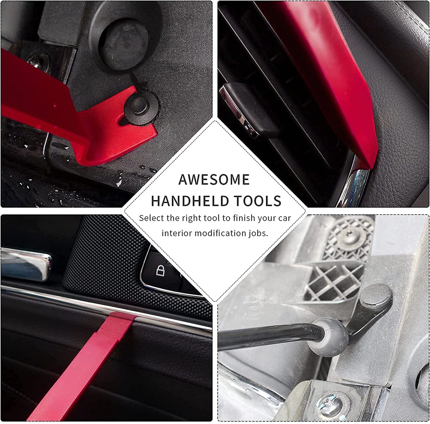 Auto Trim Removal Tools Kit, Wetado 15Pcs Car Panel Removal Tool Interior Trim Kit Fastener Rivet Remover Plastic Pry Tool Set - Removal of Car Door Panels, Fasteners, Molding, Dashboards, Wheel Hubs