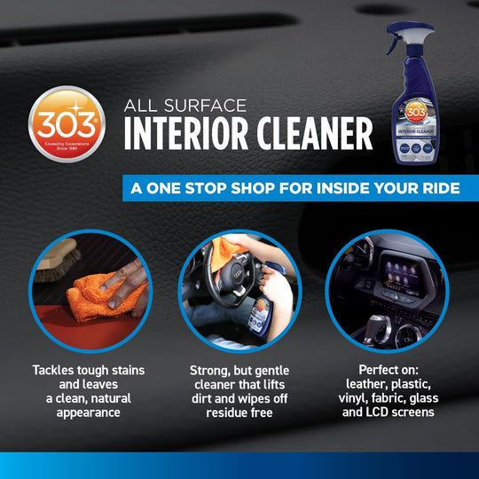 303® Car Interior Cleaner Spray, Interior Car Cleaner - Safely Cleans Any Surface, Residue Free - Safe for Use on Touchless Touch Screens, Including LCD - Cleans Glass Streak Free, (30588) 473 Ml