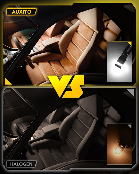 AUXITO 194 LED Light Bulb 6000K White 168 2825 W5W T10 Wedge 24-SMD 3014 Chipsets LED Replacement Bulbs Error Free for Car Dome Map Door Courtesy License Plate Dash Instrument Lights, Pack of 10