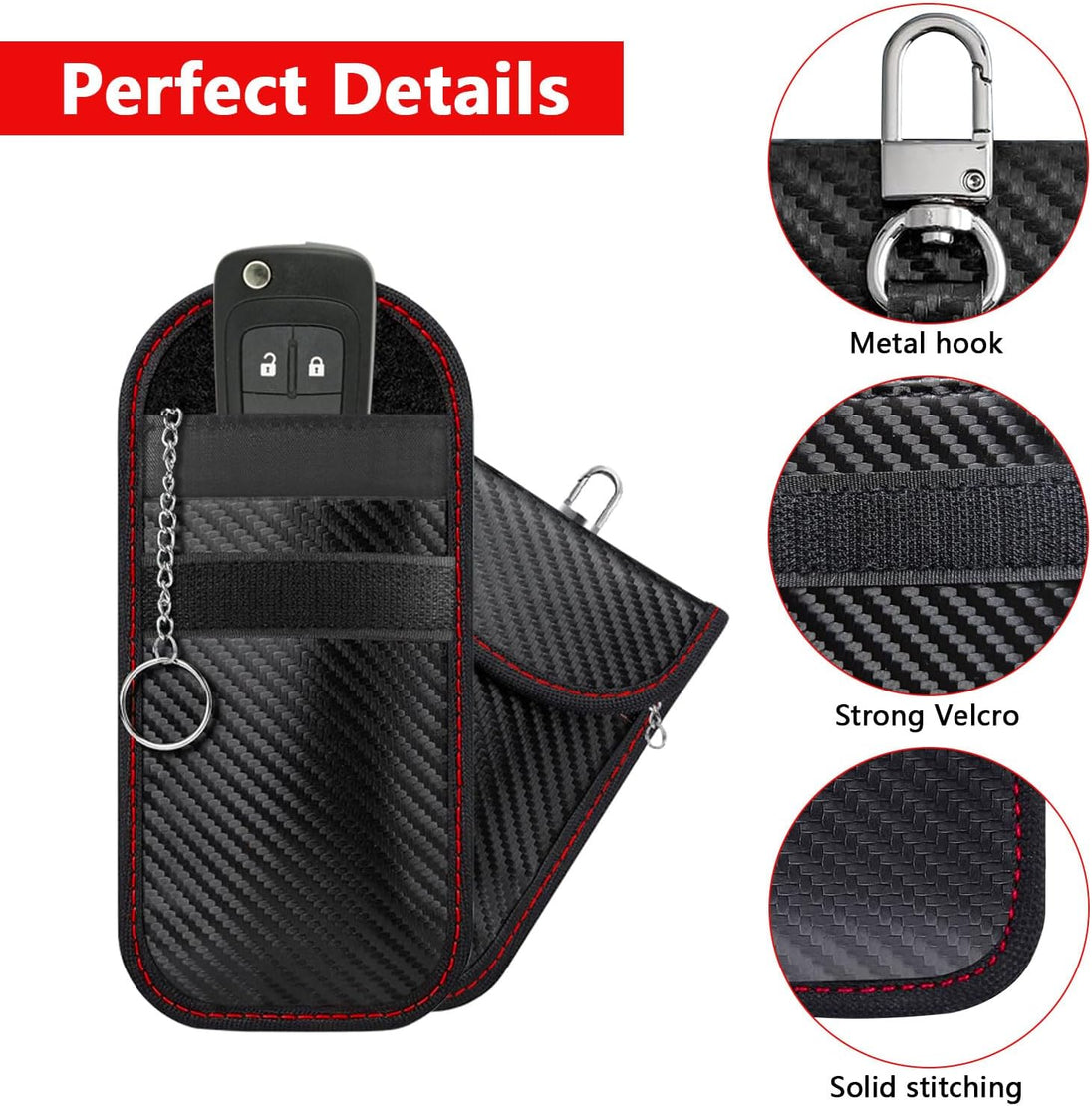 Faraday Box for Car Keys Fob Signal Blocker Keyless Entry Car Key Protector Faraday Cage with 2 Rfid Blocking Pouches Faraday Key Fob Protector for Car Keys Credit Cards Anti-Theft Car Security Device