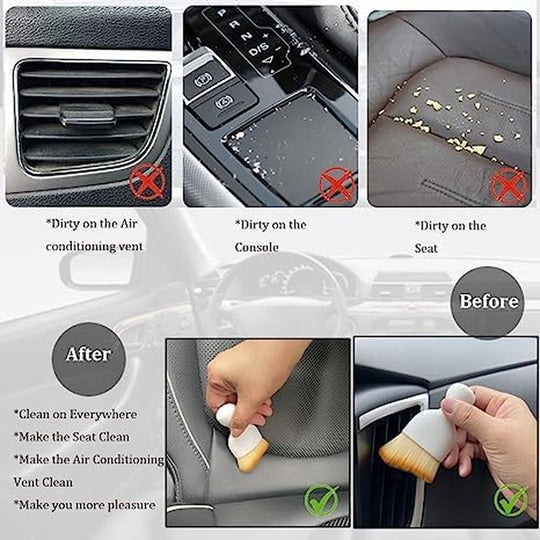 Car Interior Cleaning Soft Brushes， Car Interior Beauty Brush，Car Interior Dusting Brush，Suitable for Cleaning Car Interior or Exterior，Air Conditioning Vents， Leather，Computers (White)