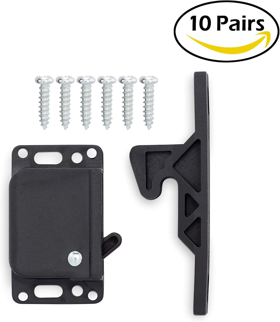 Camp'N - 10 Pack - Push Catch - Latch - Grabber - Holder for RV Cabinet Doors with Mounting Hardware - 5 Lbs Pull Force - Perfect for RV, Trailer, Camper, Motor Home, Cargo Trailer - OEM Replacement