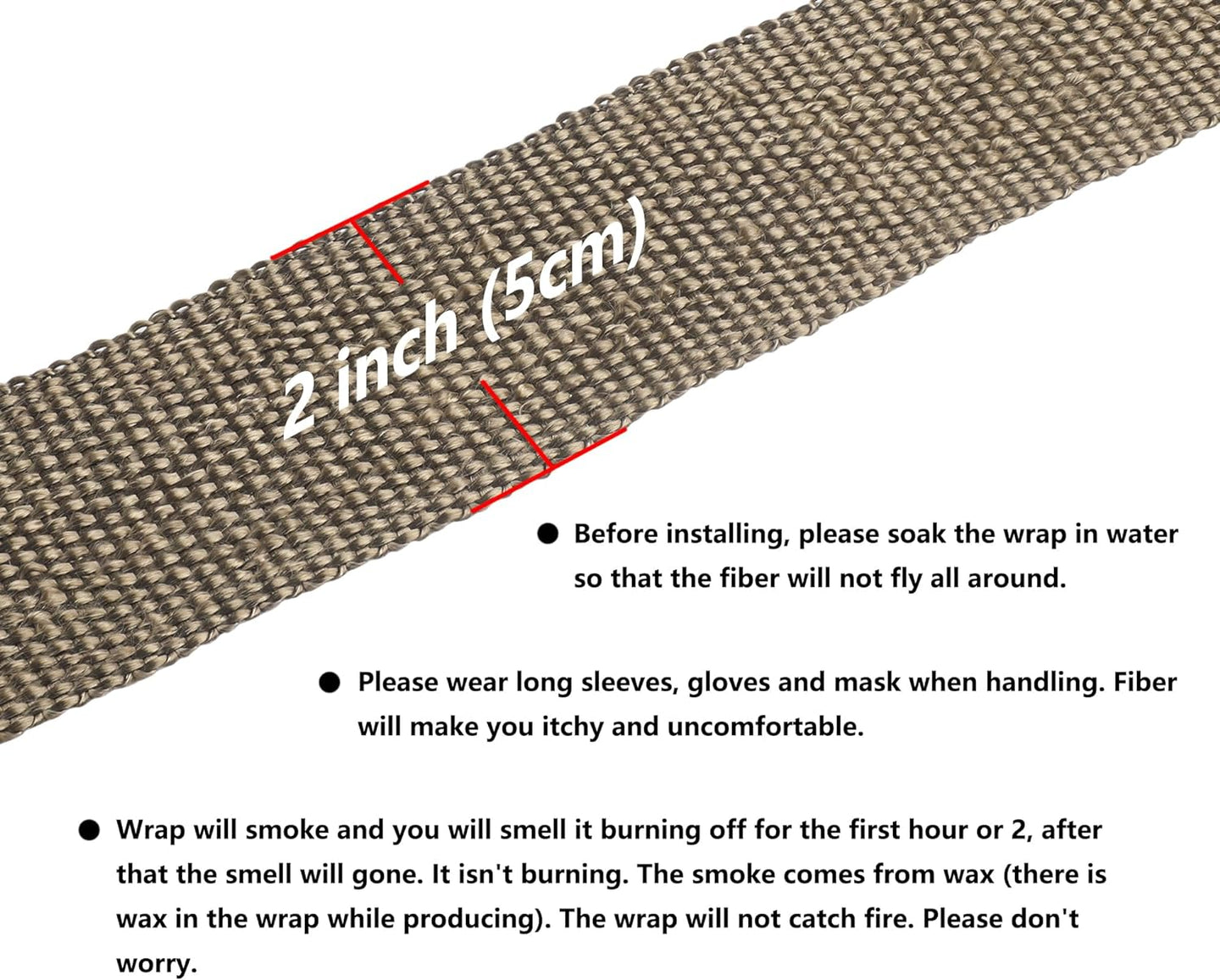 ARTR Titanium Lava Fiber Exhaust Header Wrap 2 Rolls (2" X 5