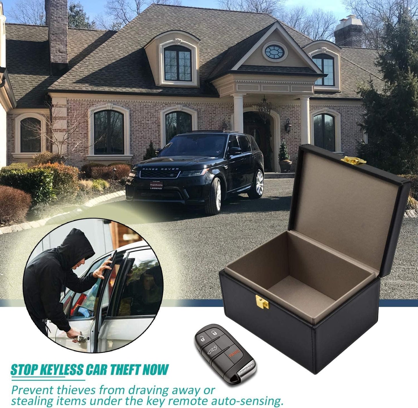 Faraday Box with a Blocker Pouch, Car Key Signal Blocker Box, Keyless Entry RFID Blocking Box, Anti-Theft Faraday Cage,Key Storage Boxes,Safe Secure Box for Remote Smart Keys