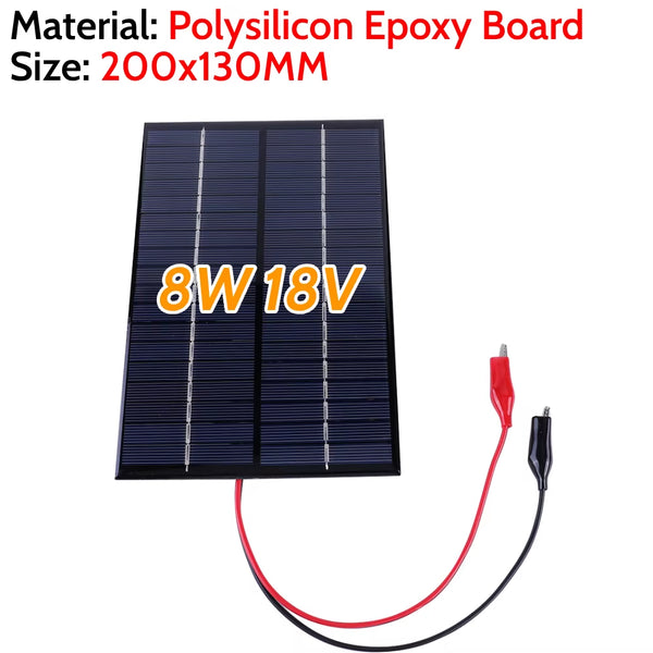 10W Solar Battery Charger with Carabiner 12V Solar Charger Polysilicon Solar Power Charger Portable for Outdoor Lamp Pump