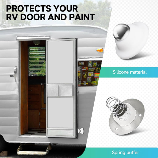 RV Magnetic Door Catch RV Door Holder Baggage Door Catch for Camper, Trailer, Motor Home, Boat Compartments, Cargo, RV MUST HAVE ACCESSORIES (White, 2 Pack)