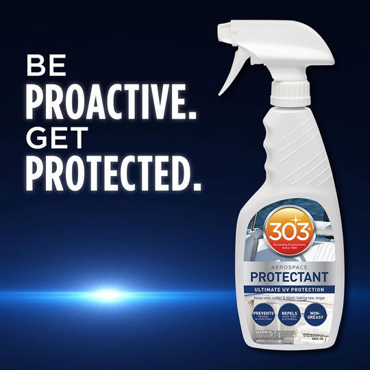 303® Marine Aerospace UV Protectant Spray for Vinyl, Plastic, Rubber, Fiberglass, Leather & More – Dust and Dirt Repellant - Non-Toxic, Matte Finish, (30340M) 473Ml