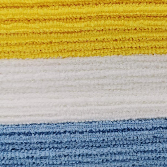 Amazon Basics Microfiber Cleaning Cloths, Non-Abrasive, Reusable and Washable - Pack of 24, 30X41Cm, Blue, White and Yellow