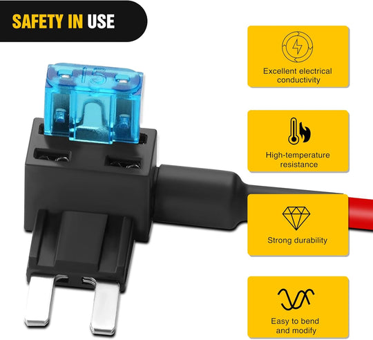 Nilight Fuse Holder Add-A-Circuit Fuse TAP Adapter Mini ATM APM Blade Fuse Holder-10 Pack